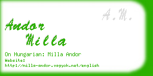 andor milla business card